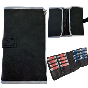 Lewis N Clark Black & Gray Deluxe Accessory / Pill Organizer AM/PM 16 Pouches